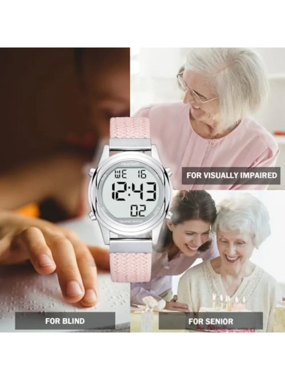 Digital Talking Watch for Women, Elderly & Visually Impaired - Easy to Use